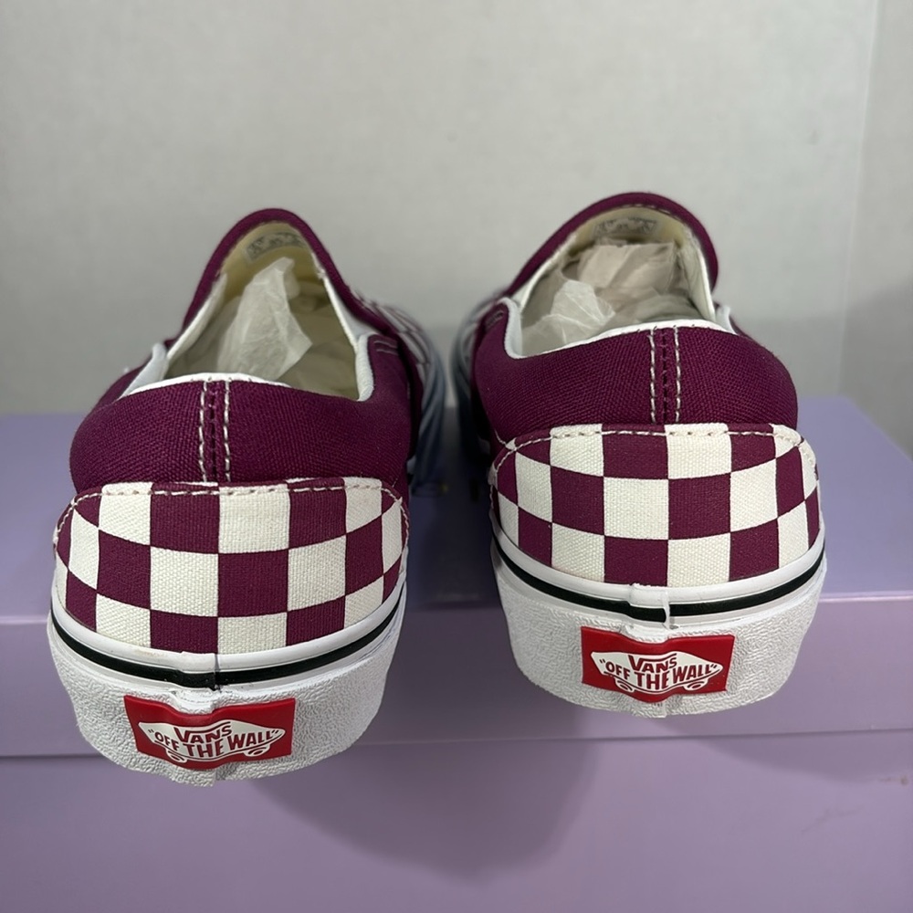 NWT Vans Classic Checkerboard Slip-On in Hot Purple Women’s 8 - Picture 3 of 10